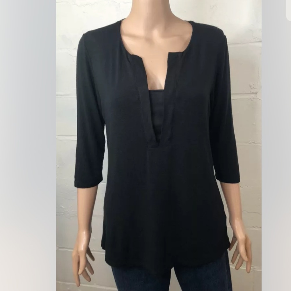 Dolan Anthropologie 3/4 Sleeve Top Size M Black #O31